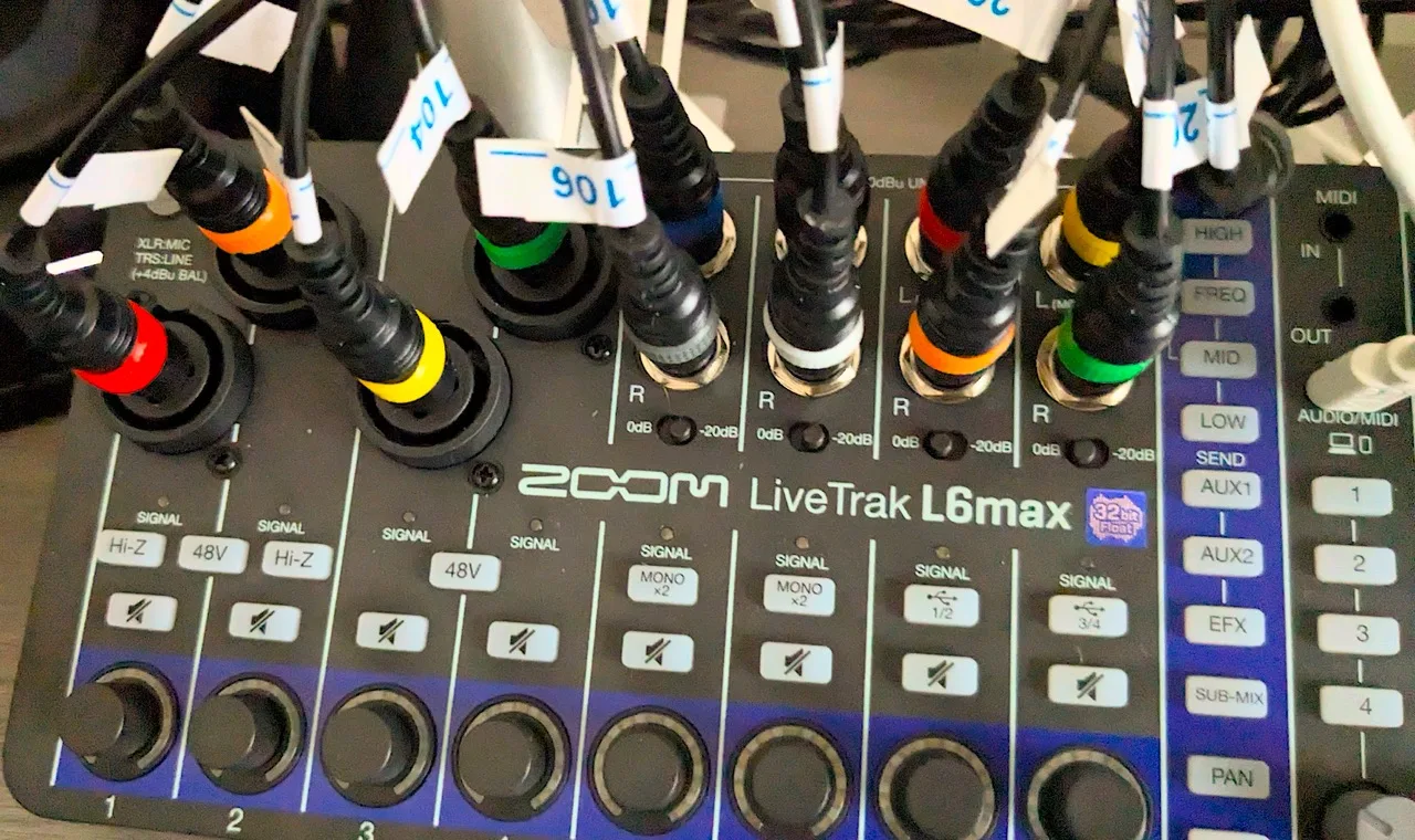 Zoom LiveTrak L6 MIDI control
